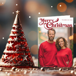 Traditionell God jul-fotoröd insida Helgkort
