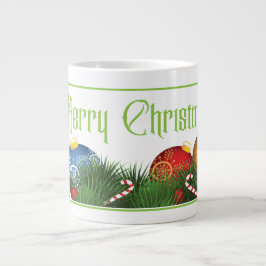 Traditionell God jul Hälsning med ornament Jumbo Mugg