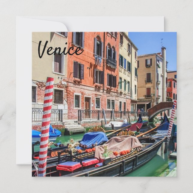 Traditionell gondola i Venedig (Framsida)