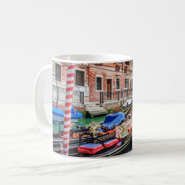 Traditionell gondola i Venedig Kaffemugg (Framsida vänster)