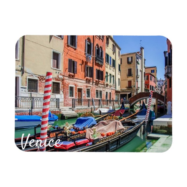 Traditionell gondola i Venedig Magnet (Horisontell)