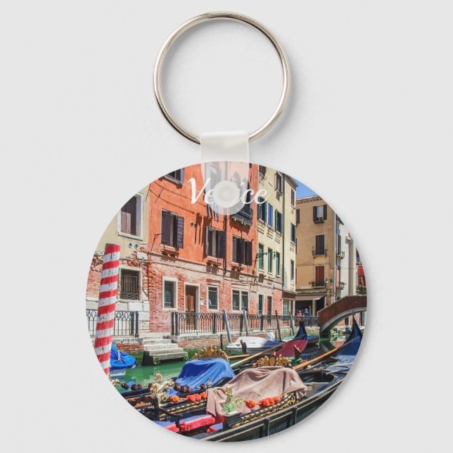 Traditionell gondola i Venedig Nyckelring (Framsida)