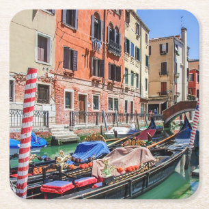 Traditionell gondola i Venedig Underlägg Papper Kvadrat