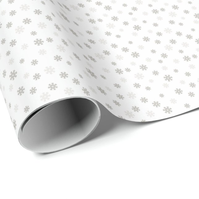 Traditionell grå snöflinga jul present presentpapper (Rullad Hörn)