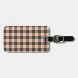 Traditionell grön, röd och beige tartanmönster bagagebricka