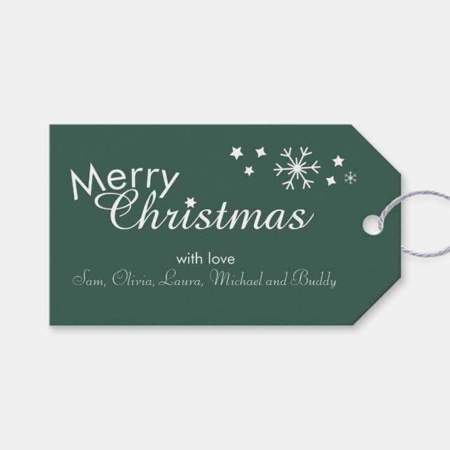 Traditionell - Grönt - Anpassade Gift-Märkre Presentetikett (Framsidan (Horisontell))