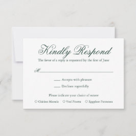 Traditionell Grönt för skog - Forme Elegant bröllo OSA Kort