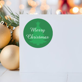 Traditionell Grönt - God jul-märke Runt Klistermärke