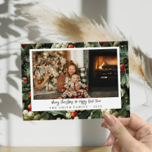 Traditionell Grönt Holly Helgdag Photo