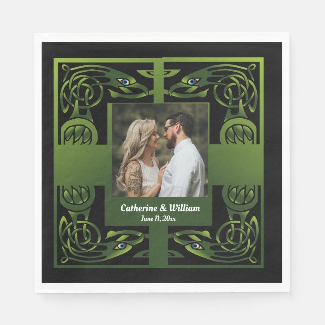 Traditionell Grönt Irish Celtic Pappersservett (Framsidan)