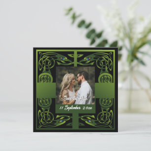 Traditionell Grönt - irländsk keltisk design Inbjudningar