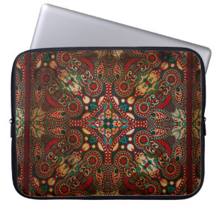 Traditionell grym prydnadsbanda blommigt paisley b laptop fodral