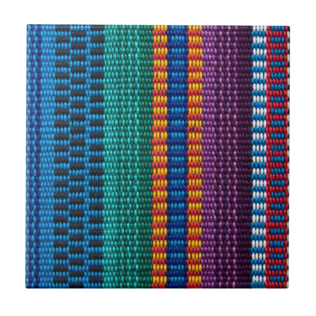 Traditionell Guatemala tygväv Kakelplatta (Framsidan)