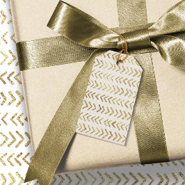 Traditionell Guld Chevron Mönster Anpassningsbar Presentetikett