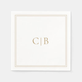 Traditionell Guld Elegant bröllop Pappersservett