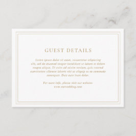 Traditionell Guld Elegant bröllop Tilläggskort