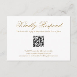 Traditionell Guld-formell QR-kod Elegant bröllop OSA Kort