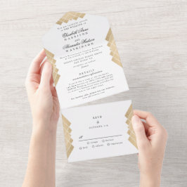 Traditionell Guld-pyramid Geometric Gatsby Bröllop