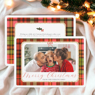 Traditionell Guld Red Pput Photo God jul Julkort
