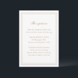 Traditionell Guld timofri Bröllop Tilläggskort<br><div class="desc">Kort för hölje i elegant bröllop med enkel och klassisk utformning.</div>