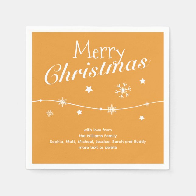 Traditionell - guldsiga julklackor i Orangen Pappersservett (Framsidan)