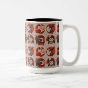 Traditionell Halloween Faux Kor-Stitch Mugg