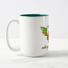 Traditionell hälsning Abstrakt Poinsettia Blommor Två-Tonad Mugg