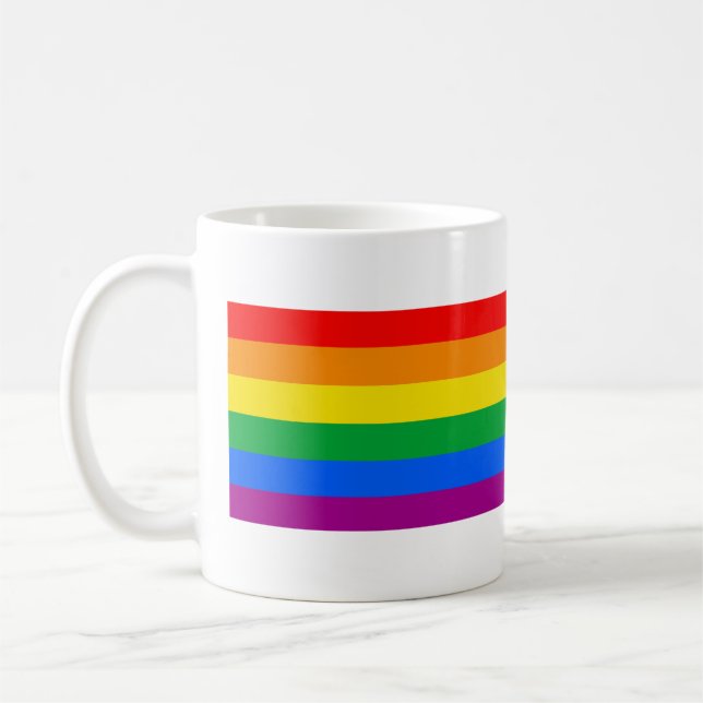 Traditionell HBTQ-stolthetsflagga Kaffemugg (Vänster)