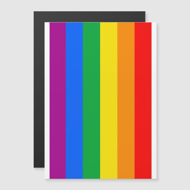 Traditionell HBTQ-stolthetsflagga Magnetisk Inbjudningskort (Fram/baksida)