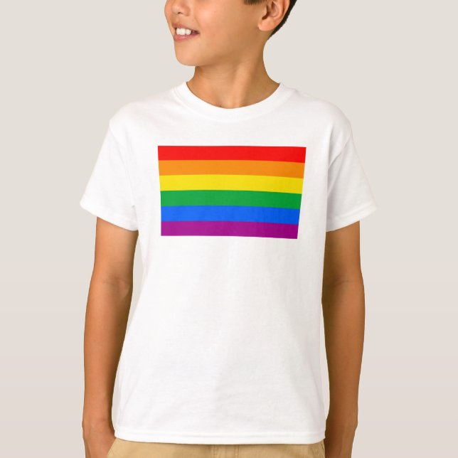 Traditionell HBTQ-stolthetsflagga T Shirt (Framsida)