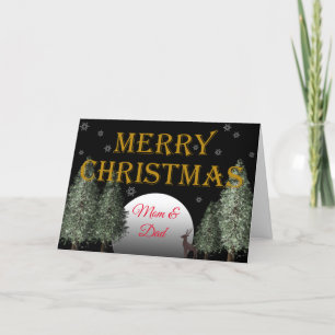 Traditionell Hjort i Mamma Moonlit Helgkort