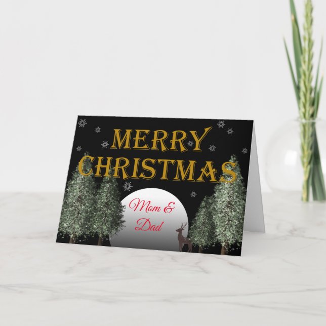 Traditionell Hjort i Mamma Moonlit Helgkort (Framsida)