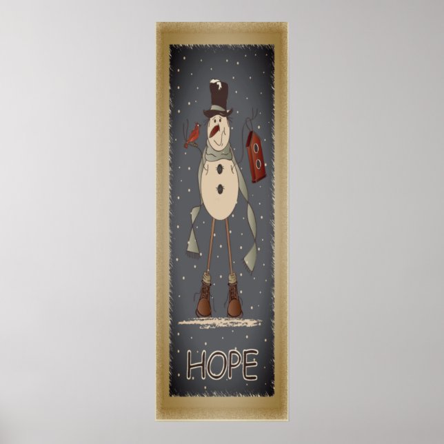 Traditionell Hope Snögubbe | Jul Poster (Framsidan)