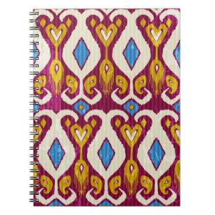 Traditionell ikat-väv sömlös mönster anteckningsbok
