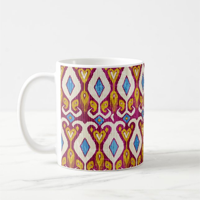 Traditionell ikat-väv sömlös mönster kaffemugg (Vänster)
