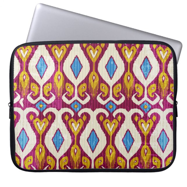 Traditionell ikat-väv sömlös mönster laptop fodral (Framsidan)