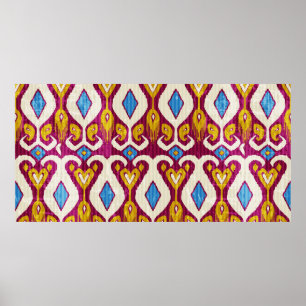 Traditionell ikat-väv sömlös mönster poster