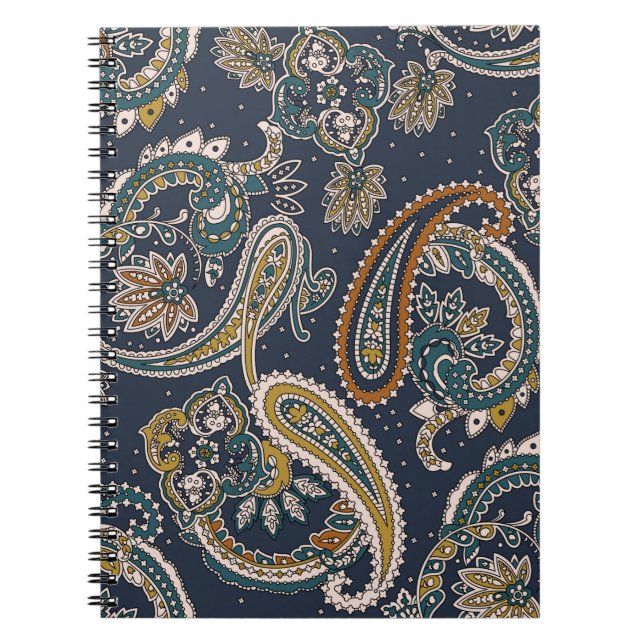 Traditionell indisk Paisley mönster på bakgrunden Anteckningsbok (Framsidan)