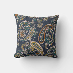 Traditionell indisk Paisley mönster på bakgrunden Kudde