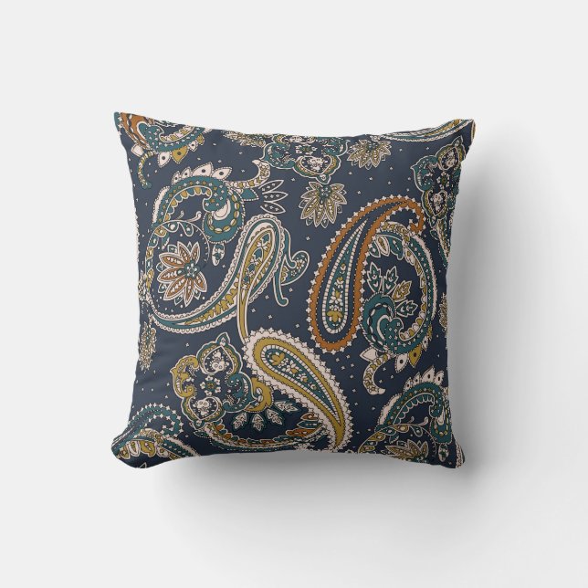 Traditionell indisk Paisley mönster på bakgrunden Kudde (Framsida)