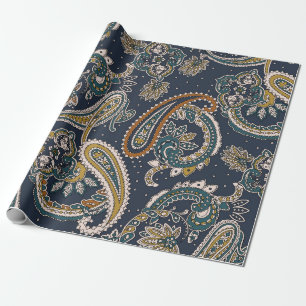 Traditionell indisk Paisley mönster på bakgrunden Presentpapper