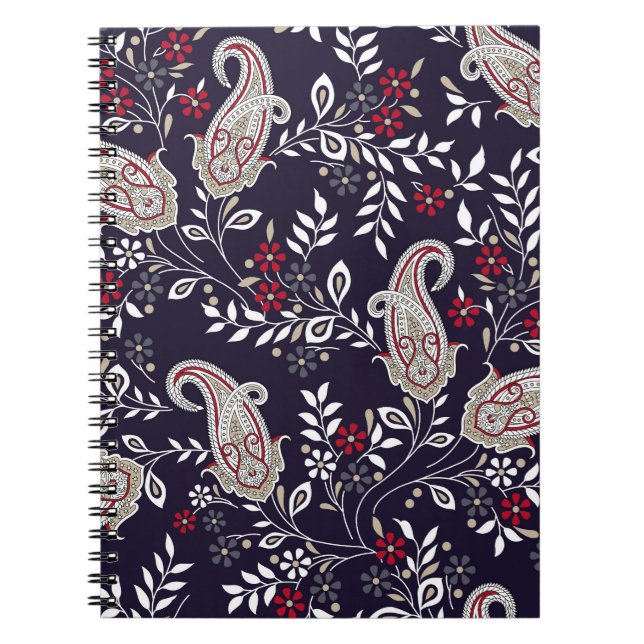 Traditionell indisk paisley, sömlös mönster. anteckningsbok (Framsidan)
