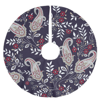 Traditionell indisk paisley, sömlös mönster. julgransmatta borstad polyester