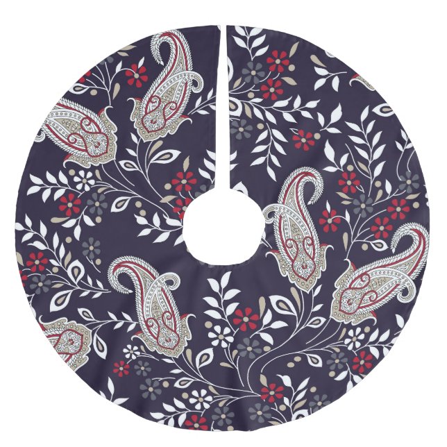 Traditionell indisk paisley, sömlös mönster. julgransmatta borstad polyester (Framsidan)