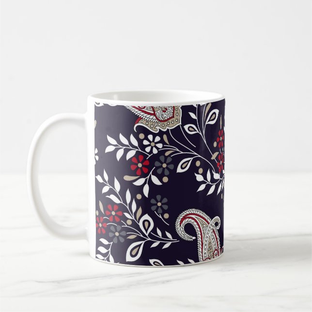 Traditionell indisk paisley, sömlös mönster. kaffemugg (Vänster)