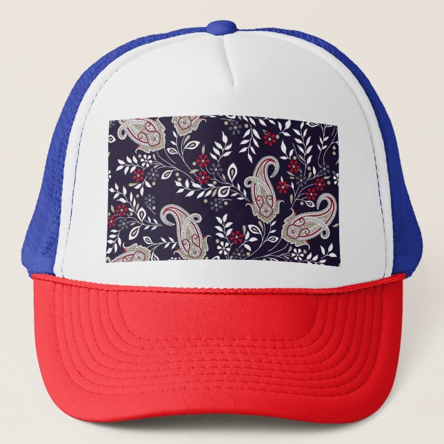 Traditionell indisk paisley, sömlös mönster. keps (Framsida)