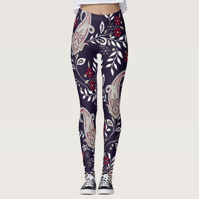 Traditionell indisk paisley, sömlös mönster. leggings (Framsida)