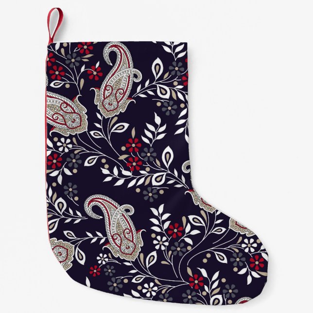 Traditionell indisk paisley, sömlös mönster. liten julstrumpa (Framsidan)
