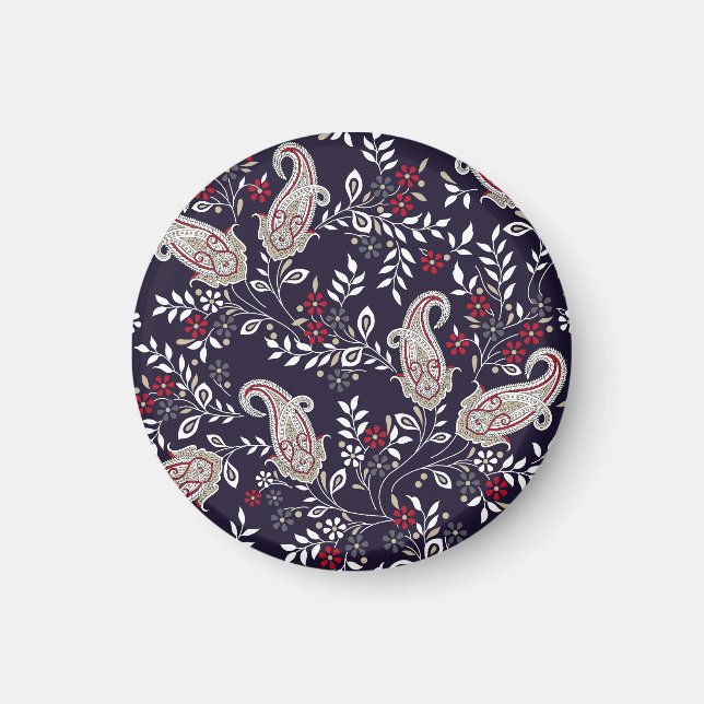 Traditionell indisk paisley, sömlös mönster. magnet (Framsidan)