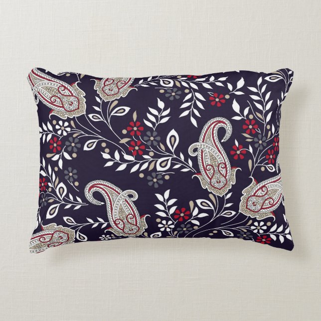 Traditionell indisk paisley, sömlös mönster. prydnadskudde (Framsidan)